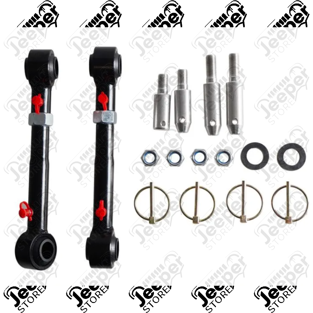 Kit de biellettes avant renforcées et déconnectable FLJ Offroad pour Jeep Wrangler JK (pour réhausse de 2.5" à 6") - PRC-1010A / PRC1010A / 0507.27