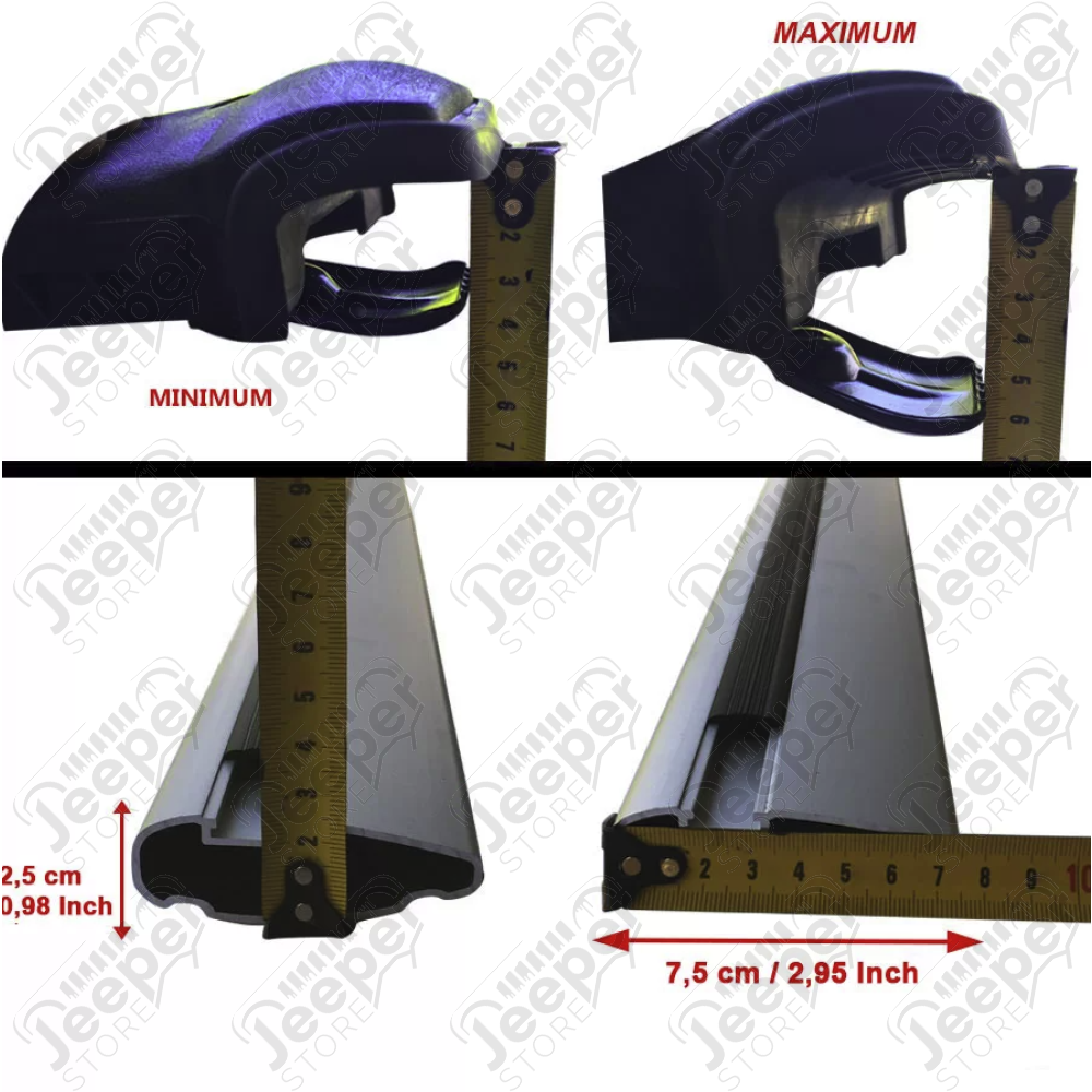 Kit 2 barres de toit en aluminium pour Jeep Cherokee KL - 1579.55 / JC.7520928