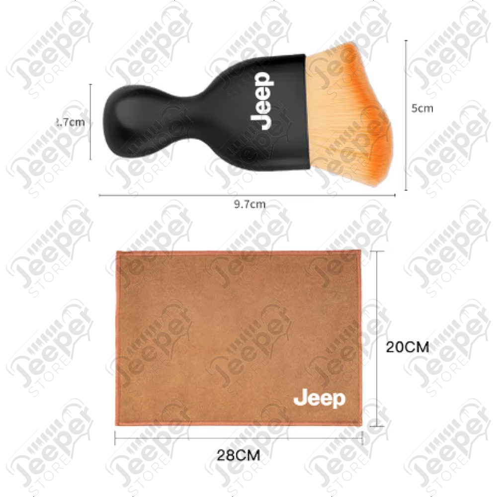 Goodies : Chiffon Jeep avec pinceau de nettoyage Jeep pour nettoyage du tableau de bord
