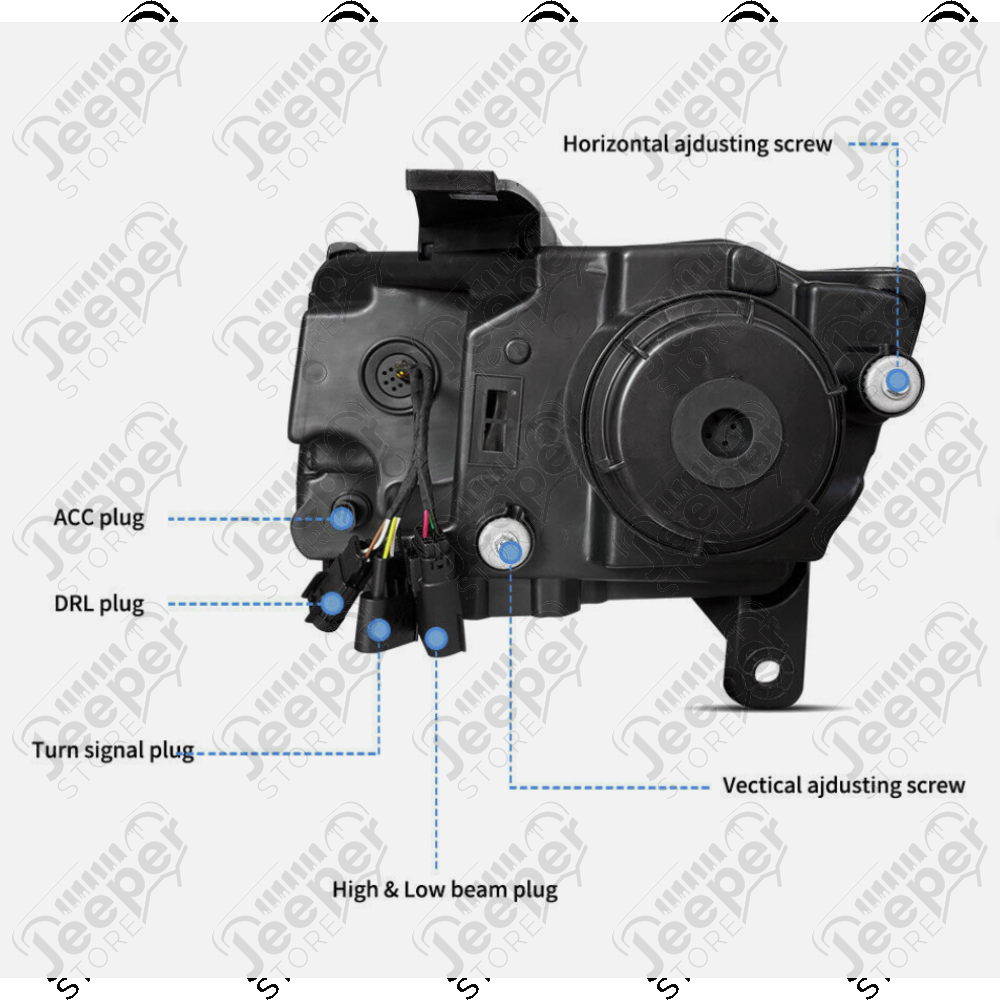 Kit de 2 phares avant LED pour Jeep Grand Cherokee WK2 - VLS-YAA-DQ-0509-HL