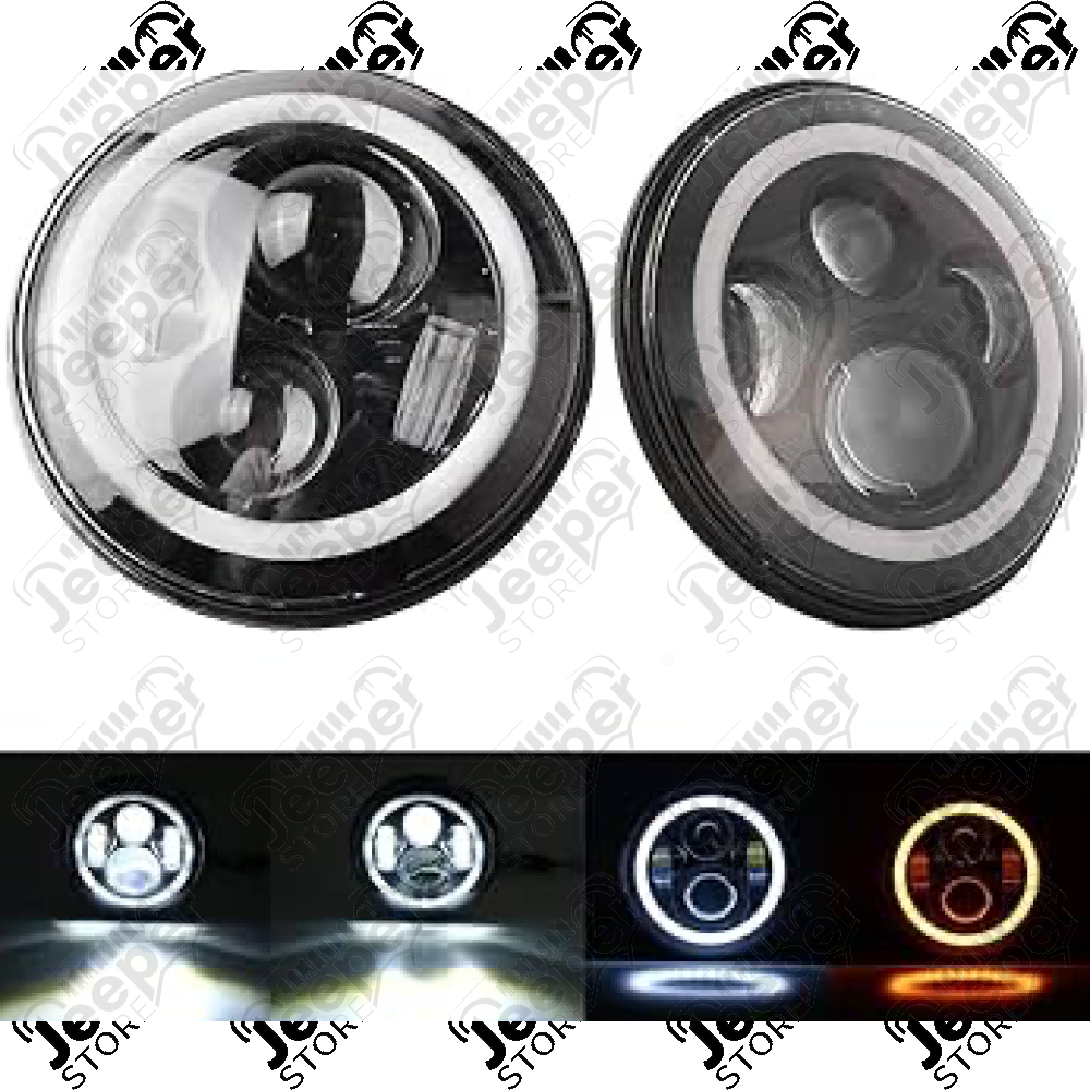 Kit 2 Phares LED 7’’ FLJ Offroad Classic7 – Homologués Europe – Jeep Wrangler JL et Gladiator JT