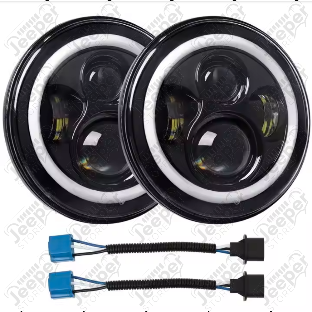 Kit 2 Phares LED 7’’ FLJ Offroad Classic7 – Homologués Europe – Jeep Wrangler JL et Gladiator JT