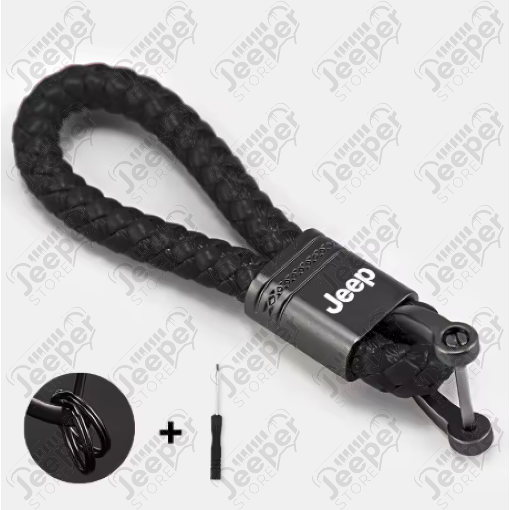 Porte clef Jeep "lanière" (couleur: noir) 