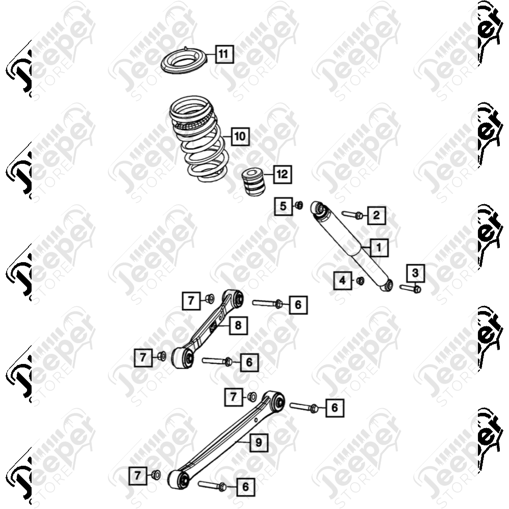 Butée d'essieu arrière pour Jeep Gladiator JT - 0506.38 / 68341487AB / 68341487 / 68341487AC