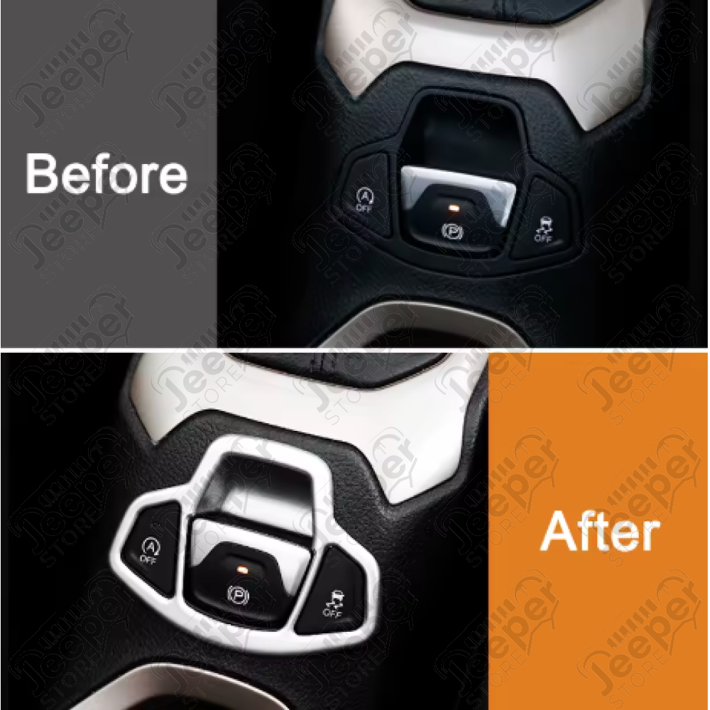 Enjoliveur de bouton de frein à main couleur gris silver pour Jeep Renegade BU, BV