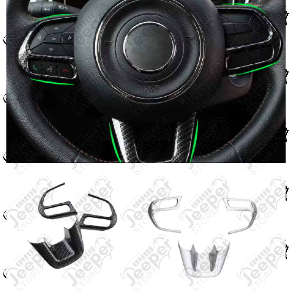 Enjoliveur de branches de volant couleur imitation carbon pour Jeep Renegade BU, BV