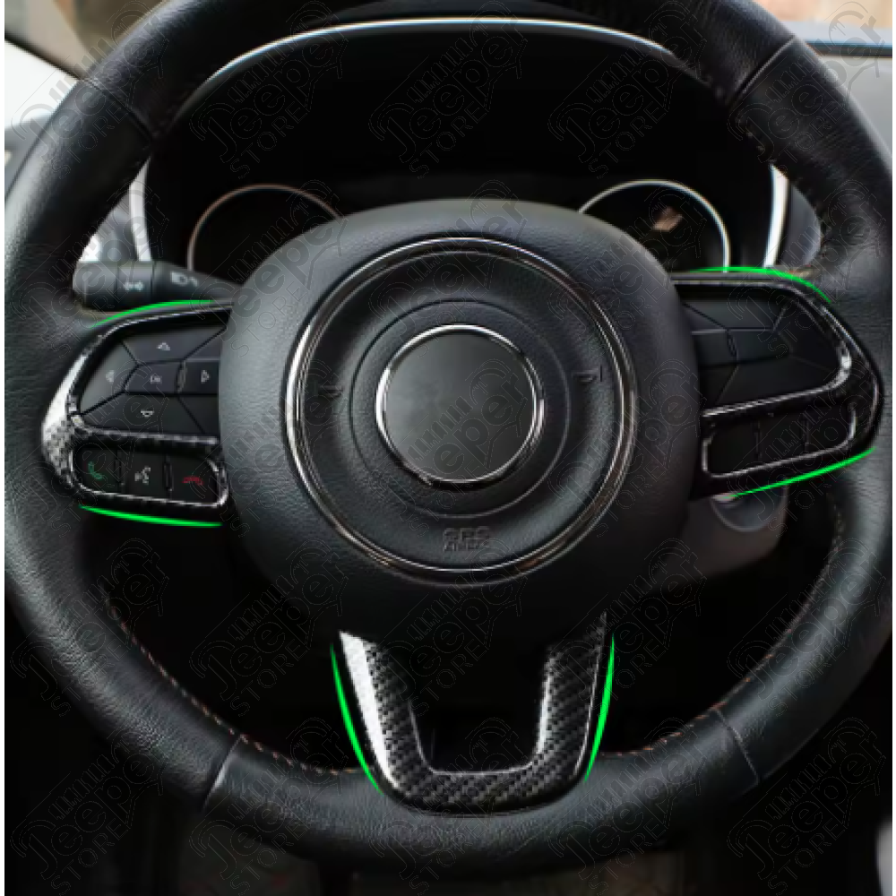 Enjoliveur de branches de volant couleur imitation carbon pour Jeep Renegade BU, BV