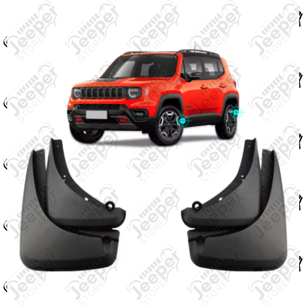 Kit de 4 bavettes plastique avant et arrière pour Jeep Renegade BU, BV