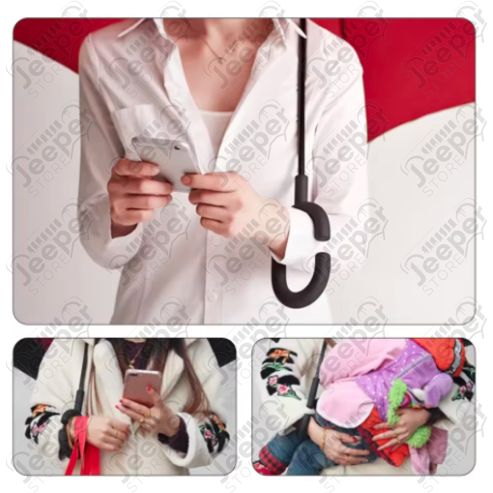 Goodies : Parapluie Jeep Renegade rétractable de couleur noir et rouge