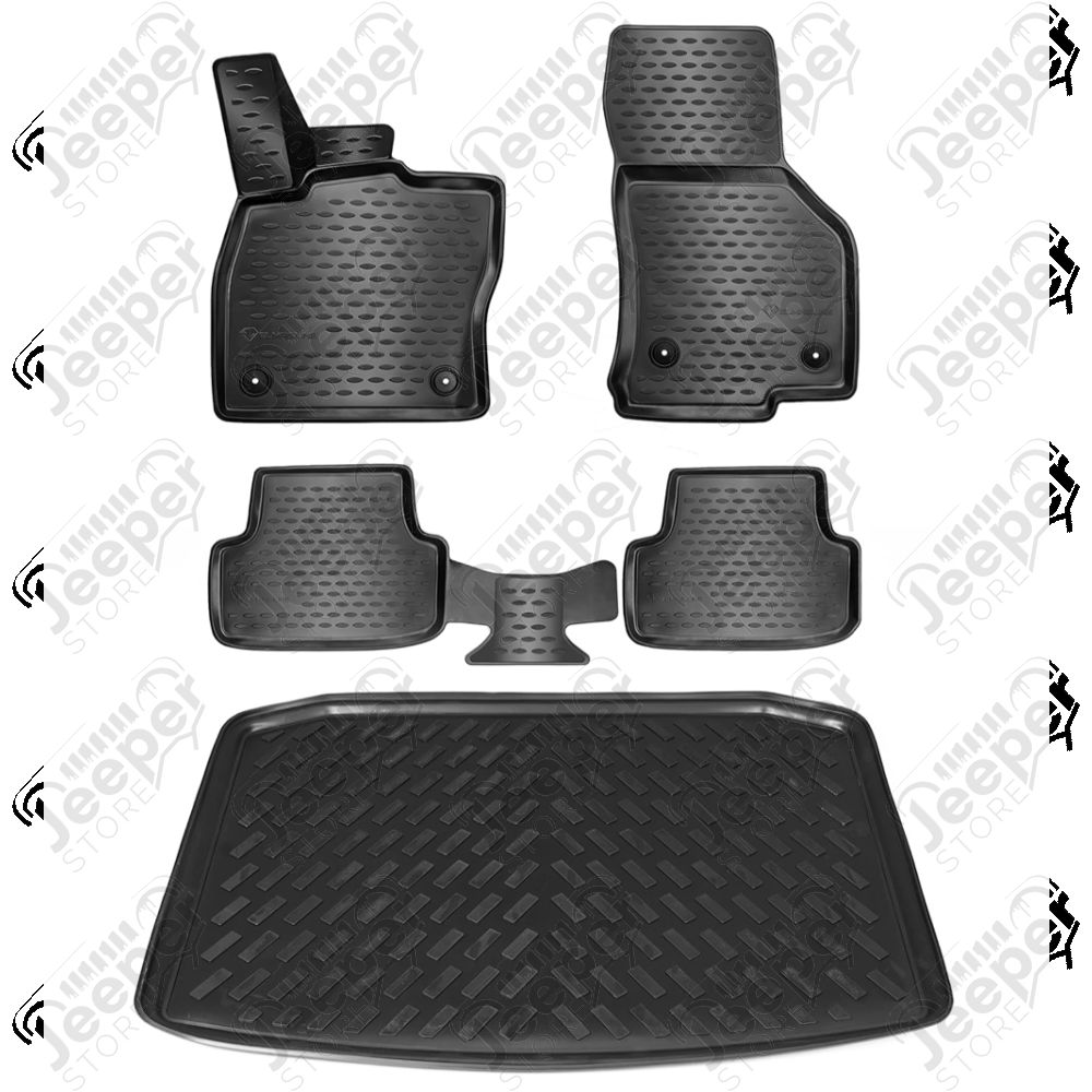 Kit de tapis préformés en caoutchouc (avant, arrière et coffre) pour Jeep Renegade BU, BV - SET29101