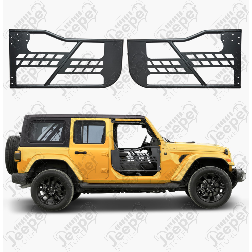 Kit de 2 demi portes avant tubulaires en acier sans rétroviseurs pour Jeep Wrangler JK