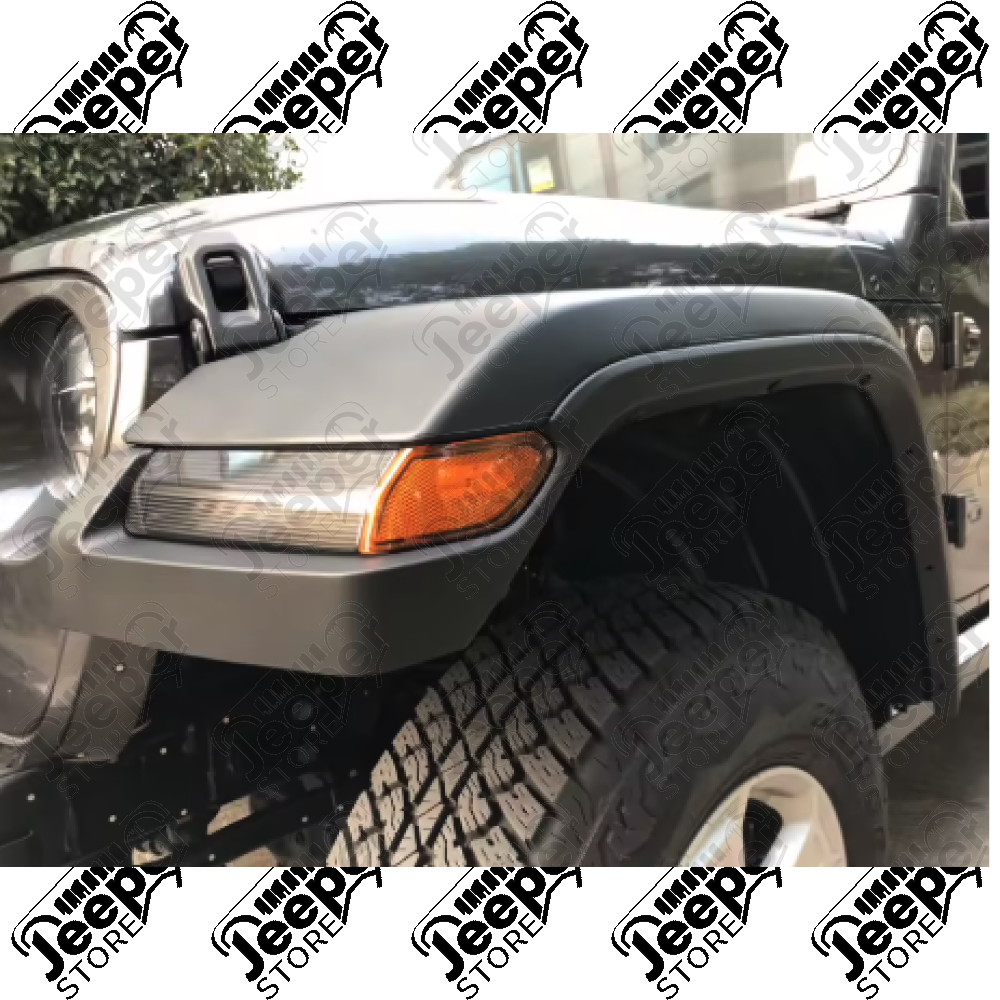 Kit de 4 élargisseurs d'aile avant et arrière avec 4 intérieurs d'ailes et clignotants avant pour Jeep Wrangler JL