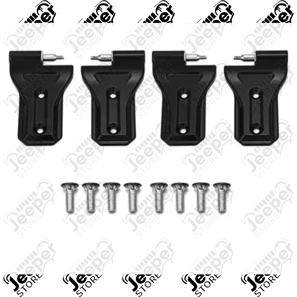 Kit de 4 charnières de portes pour Jeep Wrangler JL - 1526.30 / 68302124AB + 68302125AB + 68297680AB + 68297681AB