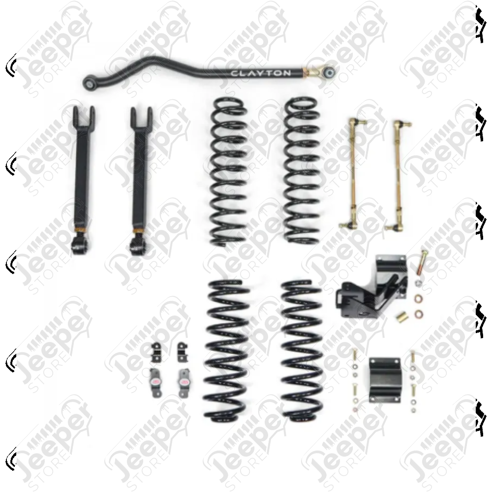 Kit réhausse +2.5" (+6.35cm) Clayton Off Road "Ride Right+" pour Jeep Wrangler JK 