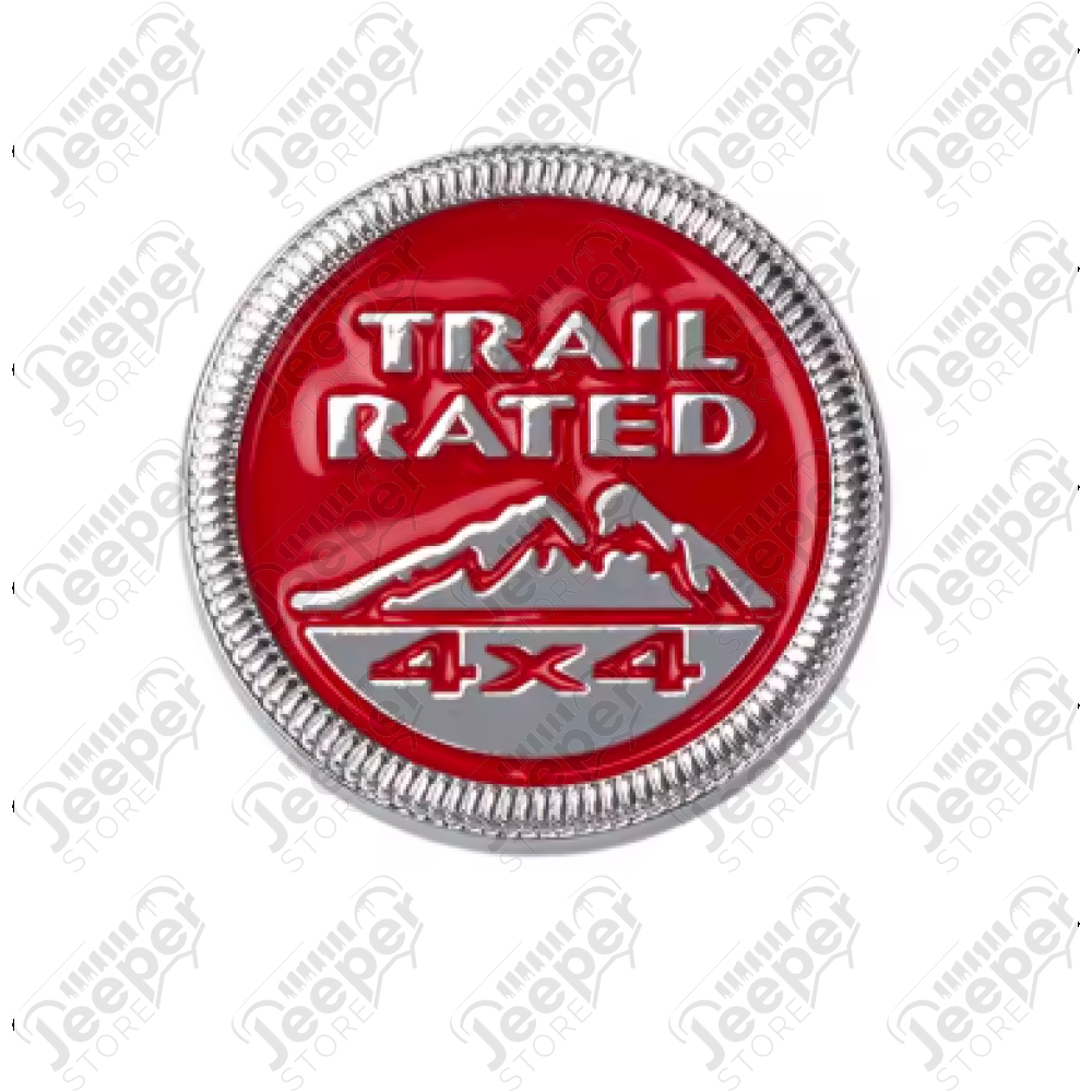 Logo "Trail Rated 4x4" - Emblème rouge et gris pour carrosserie