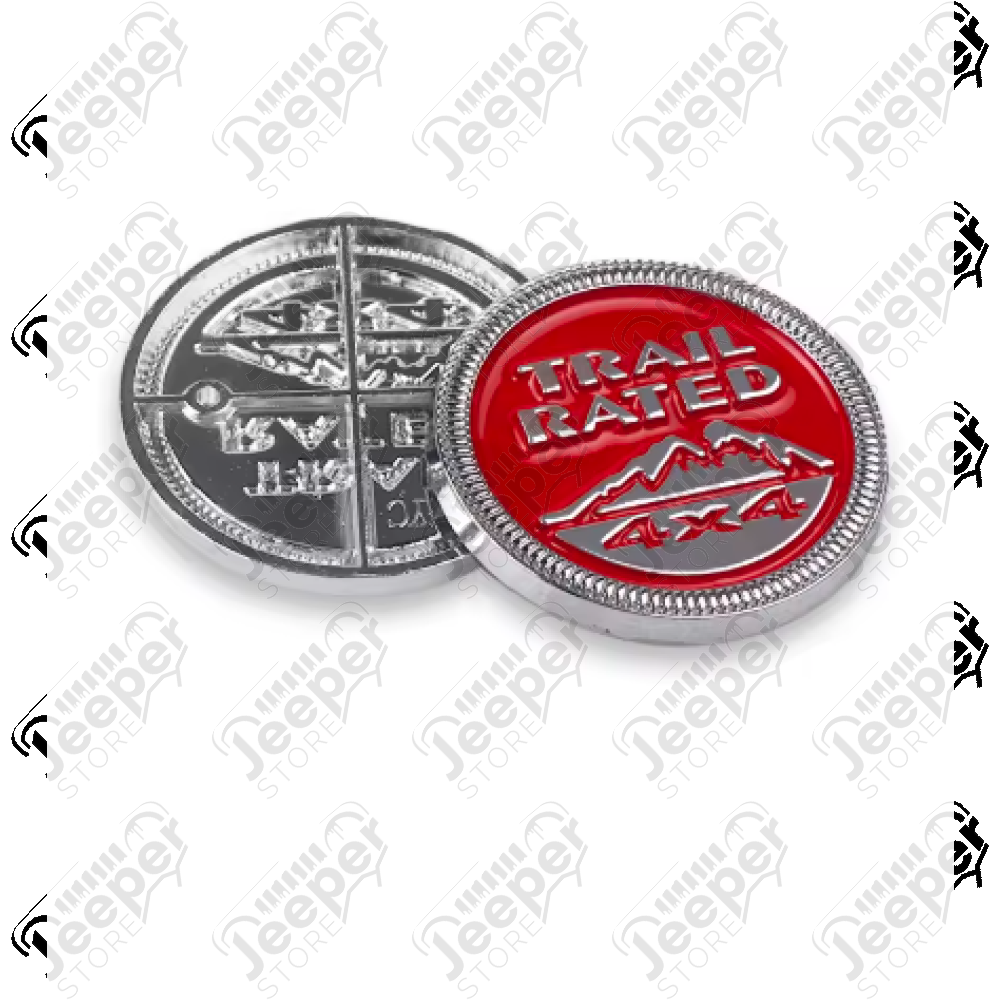 Logo "Trail Rated 4x4" - Emblème rouge et gris pour carrosserie