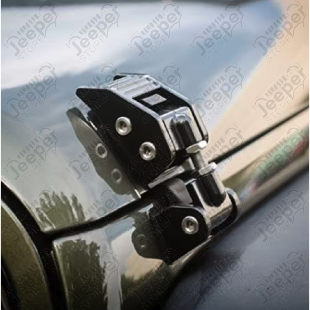 Kit attaches capot réglable en aluminium noir pour Jeep Wrangler JL