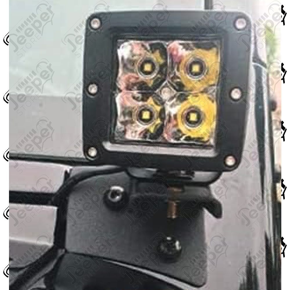 Kit Fixations lampes portées sur bas de baie de pare brise Jeep Wrangler JK 