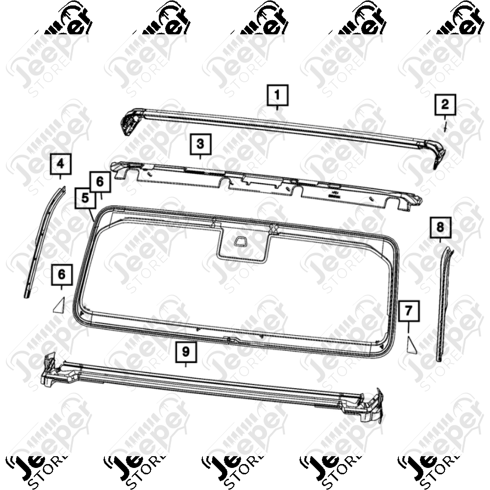 Rivet pour joint de dessus de baie de pare brise - Jeep Wrangler JL - 0889.31 / 6036678AA / 6036678