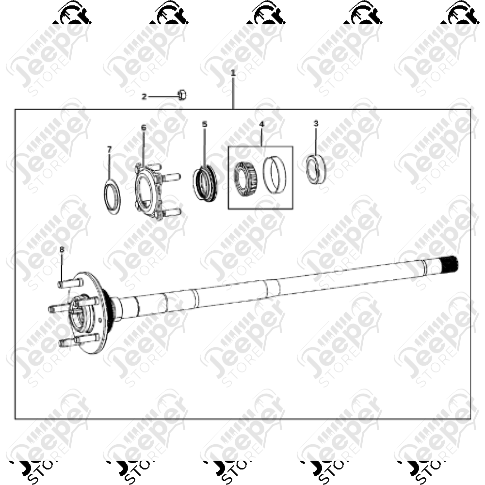 Déflecteur de roulement de roue arrière extérieur M220 (voie large) pour Jeep Wrangler JL - 0104.30 / 68507422AA / 68507422 / 2007852