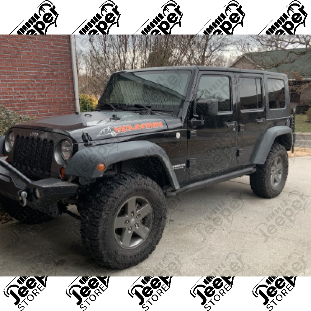 Kit marches pieds (renfort bas de caisse) en acier noir pour Jeep Wrangler JK Unlimited, 4 portes - 1534.36 / 11504.22 / RT20029