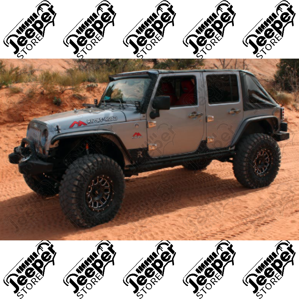 Kit marches pieds (renfort bas de caisse) en acier noir pour Jeep Wrangler JK Unlimited, 4 portes - 1534.36 / 11504.22 / RT20029