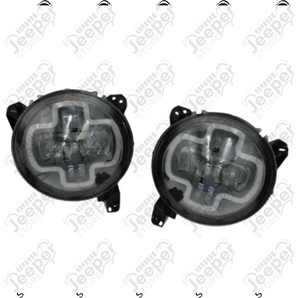 Kit 2 phares LED 9” FLJ Offroad – Signature “X” homologuée (DOT/SAE/E9) pour Jeep Wrangler JL - 0824.30 / XOHL055