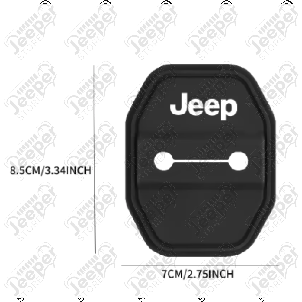 Kit de 4 protections de gâches de portes avant et arrière "Jeep" pour Jeep Wrangler JL Unlimited (4 portes)