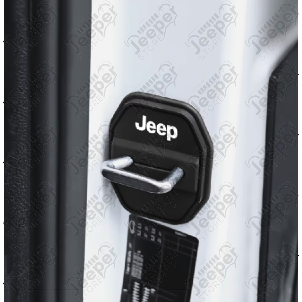 Kit de 4 protections de gâches de portes avant et arrière "Jeep" pour Jeep Wrangler JL Unlimited (4 portes)