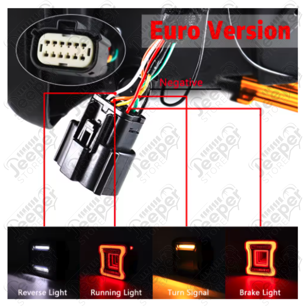 Kit 2 feux arrière LED version européen (couleur smoke) Jeep Wrangler JL