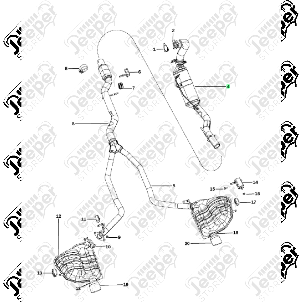 Filtre à particules (FAP) 3.0L CRD - Jeep Grand Cherokee WL / WK2 - 0204.77 / 68166818 / 68166818AB / AHG2011