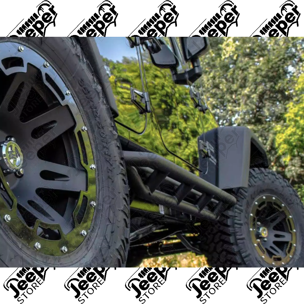 Kit de marches pieds acier noir pour Jeep Wrangler JK Unlimited, (4 portes) - 1534.39 / 11504.20 / 11504-20