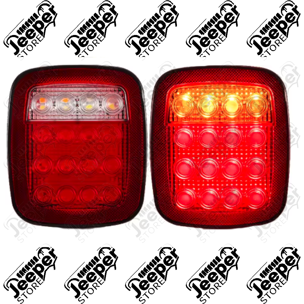 Kit de 2 feux LED arrière gauche et droit (plat version Europe) pour Jeep CJ, Wrangler YJ, TJ