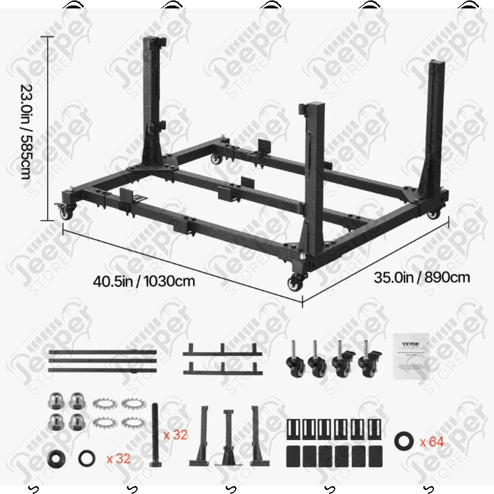 Chariot pour stockage des portes ou des demi-portes pour Jeep Wrangler JK, Wrangler JL et Gladiator JT