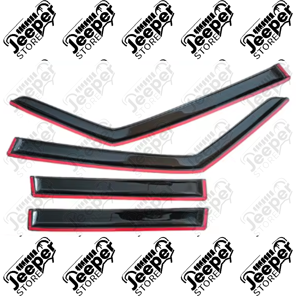 Kit de 4 déflecteurs de vitres (couleur noir) pour Jeep Renegade BU, BV