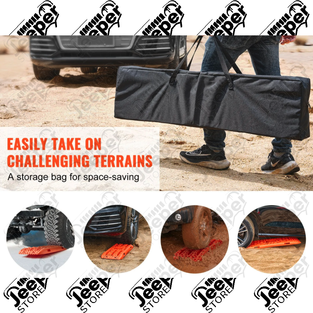 Kit de 2 plaques de désensablage (couleur orange) longueur: 1,04m pour 4x4 Jeep