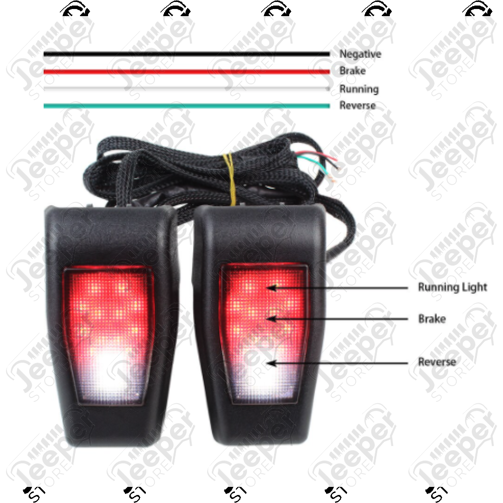 Kit d'enjoliveurs sur charnières de hayon à LED pour Jeep Wrangler JK
