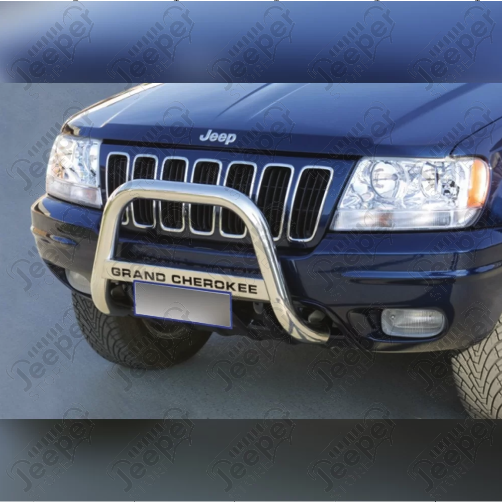 Pare buffles acier inox (avec écrit "Grand Cherokee") pour Jeep Grand Cherokee WJ, WG