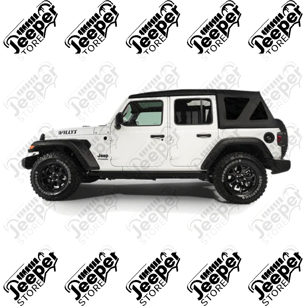 Bâche électrique Squareback by MyTop - Couleur : Black (Noir) - Jeep Wrangler JL Unlimited (4 portes)