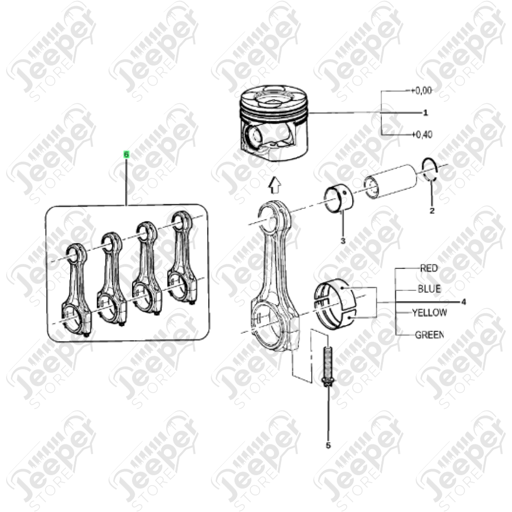Kit de 4 bielles moteur 2.8L CRD (177 chevaux) - Jeep Wrangler JK - 68020529AA