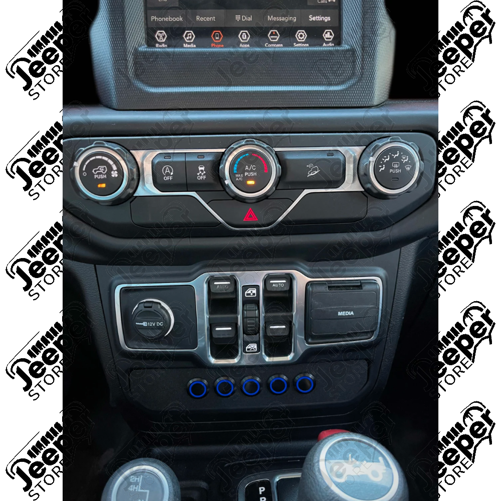 Kit de 5 boutons pour bas de tableau de bord - Jeep Wrangler JL