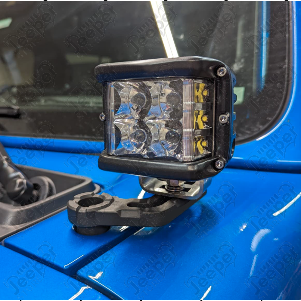 Kit de 2 fixations de phare sur bas de baie de pare brise Jeep Wrangler JL