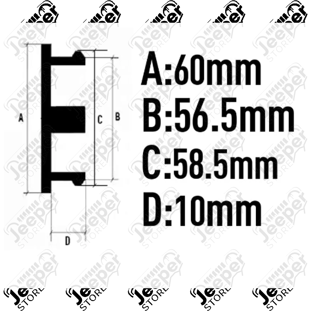 Emblème Jeep pour cache moyeu de jante aluminium - diamètre 60mm - à clipser