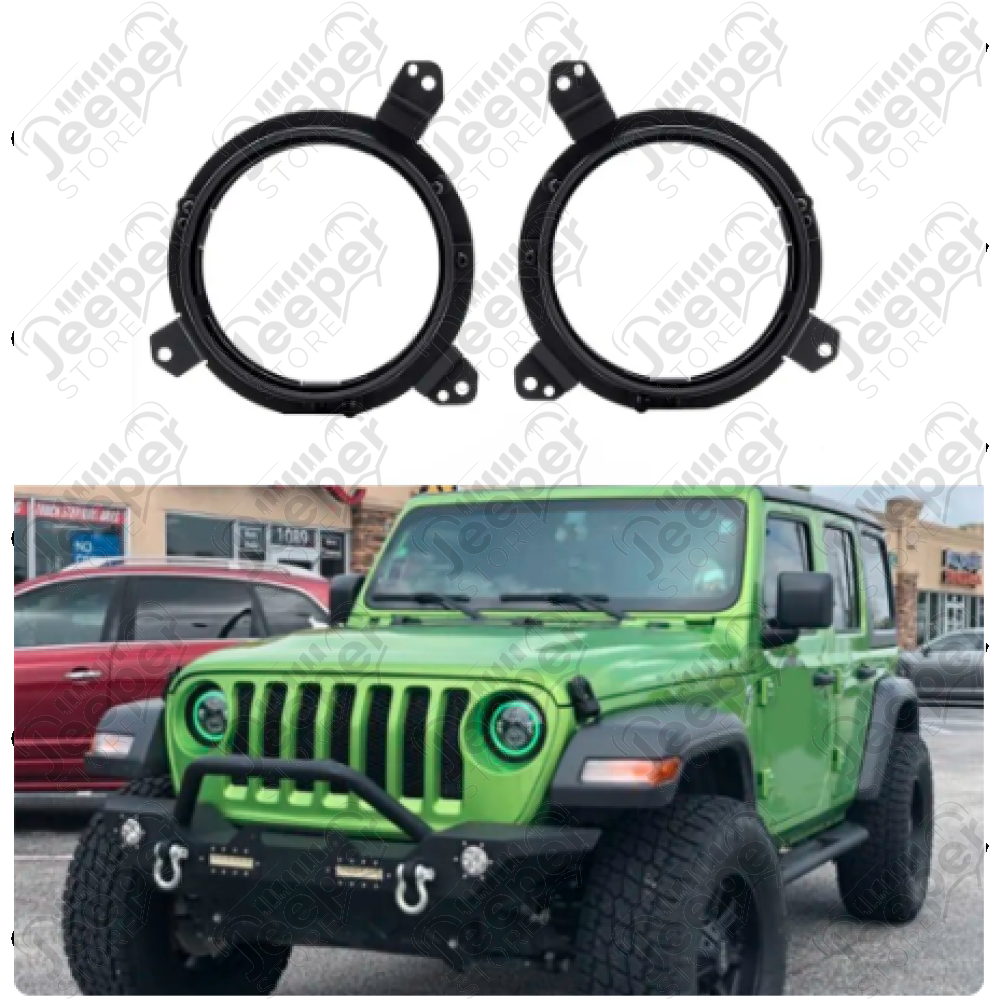 Fixations adaptateur pour phare à LED (gauche et droit) de la marque FLJ Offroad pour Jeep Wrangler JL - Permet de mettre des phares LED sur votre Jeep Wrangler JL - 0824.35 / 216981 / B07TWTNZZM