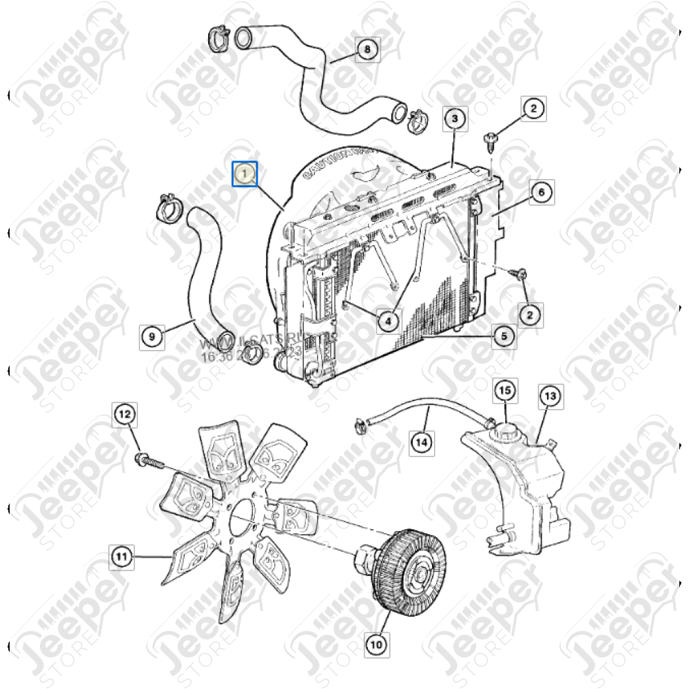 Buse d’air moteur de refroidissement moteur 2.5L TD - Jeep Grand Cherokee ZJ / ZG - 52079577