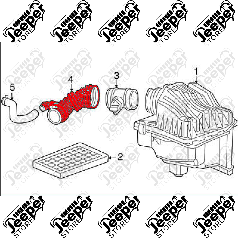 Durite d'admission d'air pour boite à air 2.8L CRD Jeep Cherokee Liberty KJ