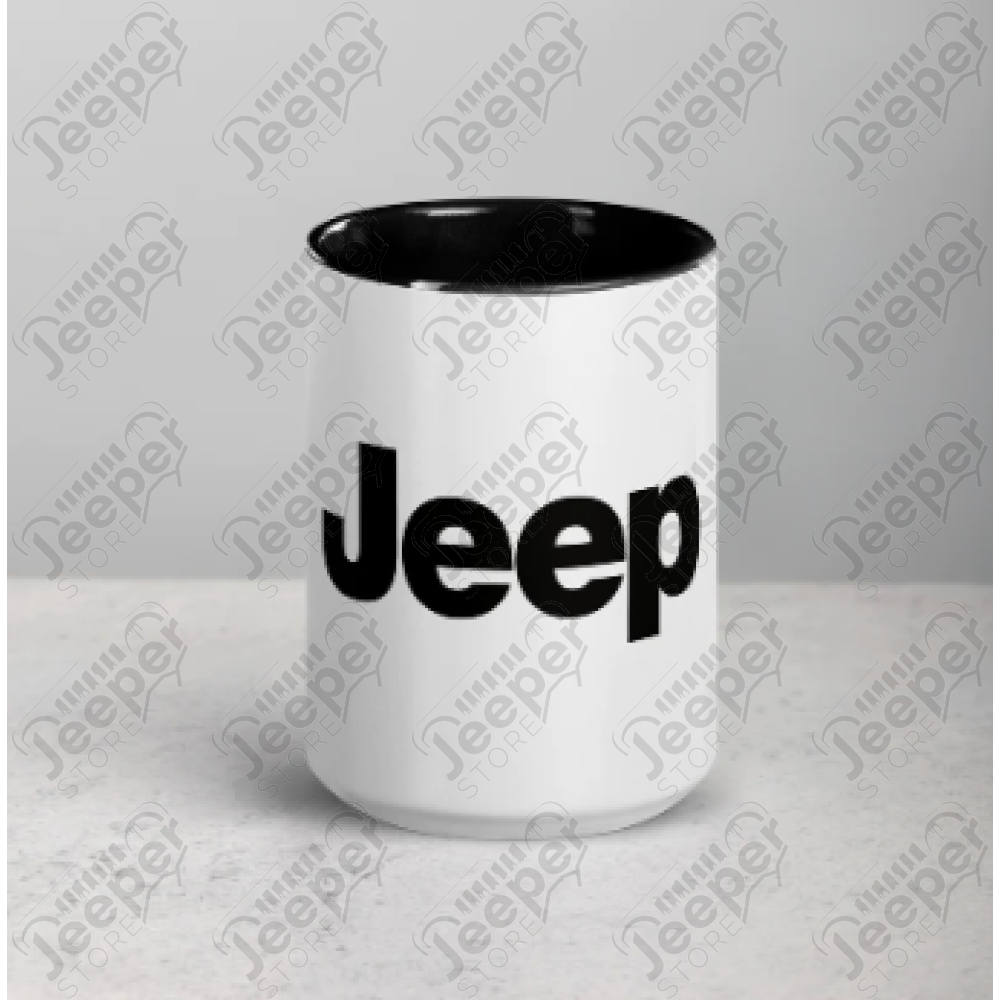 Goodies : Mug Jeep en céramique avec intérieur noir (taille : 15oz)