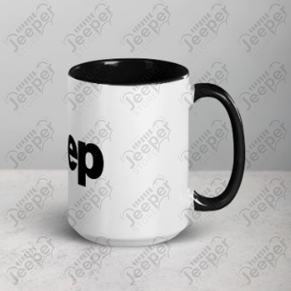 Goodies : Mug Jeep en céramique avec intérieur noir (taille : 15oz)