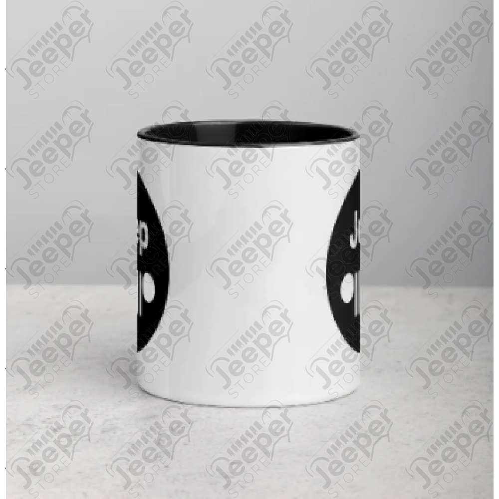 Goodies : Mug Jeep avec calandre en céramique avec intérieur noir (taille : 15oz)