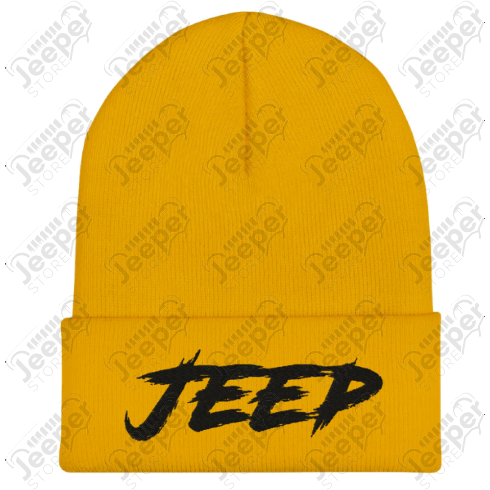 Bonnet Jeep couleur : or écrit Jeep en noir
